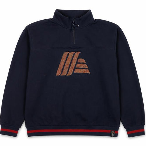 Aldi Mania Men’s Navy Large 1/4 Zip Logo Sweatshirt Limited Edition