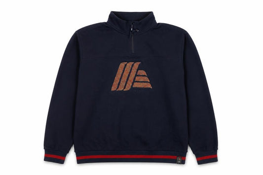 Aldi Mania Men’s Navy Large 1/4 Zip Logo Sweatshirt Limited Edition