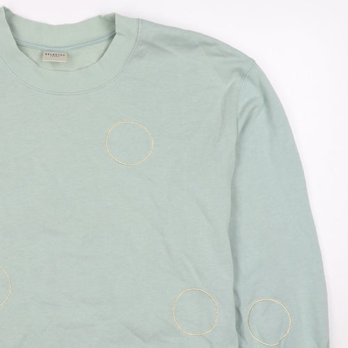 Selected Femme Unisex Green L Embroidered Circle Pullover Sweatshirt