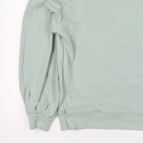 Selected Femme Unisex Green L Embroidered Circle Pullover Sweatshirt