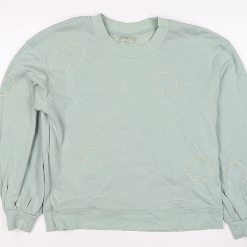 Selected Femme Unisex Green L Embroidered Circle Pullover Sweatshirt