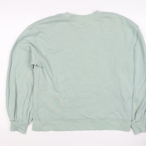 Selected Femme Unisex Green L Embroidered Circle Pullover Sweatshirt