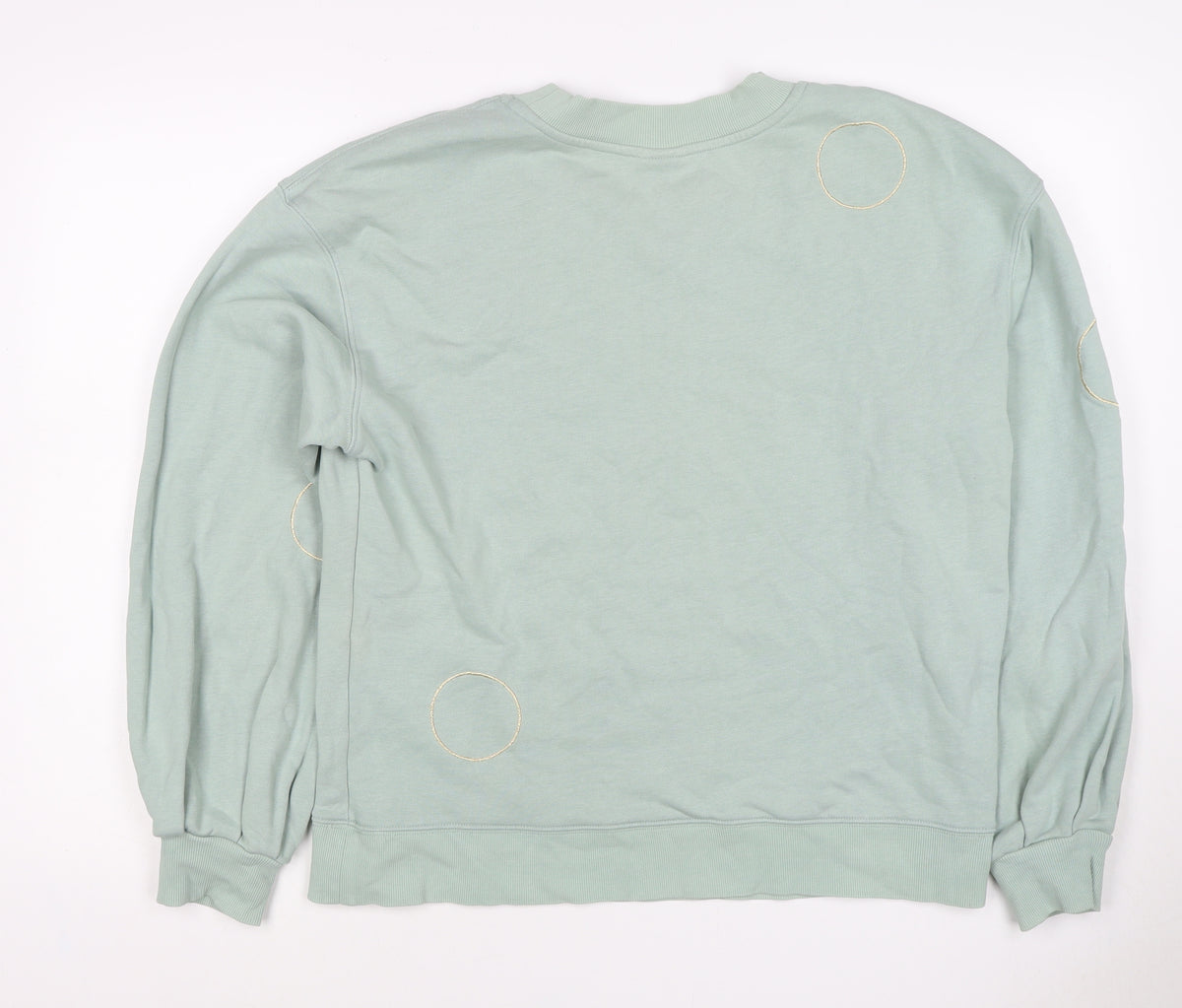 Selected Femme Unisex Green L Embroidered Circle Pullover Sweatshirt