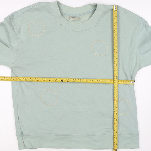 Selected Femme Unisex Green L Embroidered Circle Pullover Sweatshirt