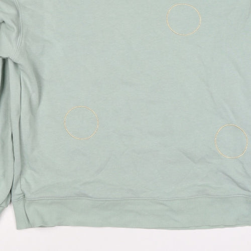 Selected Femme Unisex Green L Embroidered Circle Pullover Sweatshirt