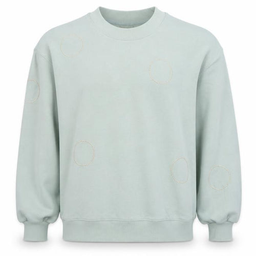 Selected Femme Unisex Green L Embroidered Circle Pullover Sweatshirt