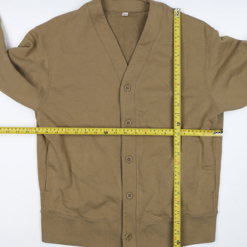 UNIQLO Men’s Brown M Button V-Neck Cardigan Sweatshirt Pockets