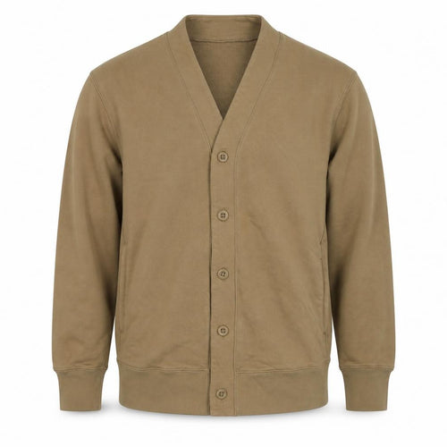 UNIQLO Men’s Brown M Button V-Neck Cardigan Sweatshirt Pockets