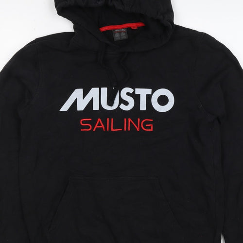 Musto Men’s Black M Pullover Hoodie Sailing Logo Nautical Cotton