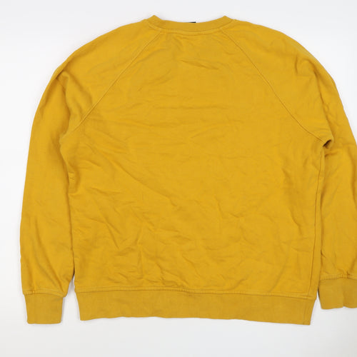 Finisterre Men’s Yellow L Crew Neck Pullover Cotton Sweatshirt