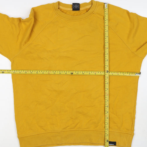 Finisterre Men’s Yellow L Crew Neck Pullover Cotton Sweatshirt
