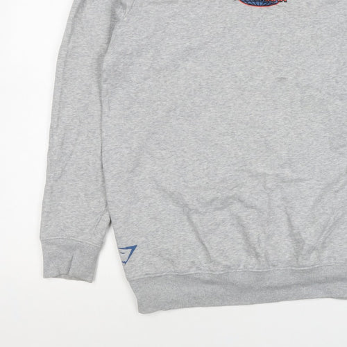 Gymshark Men Grey M Pullover Crew Neck Graphic Print Sweatshirt