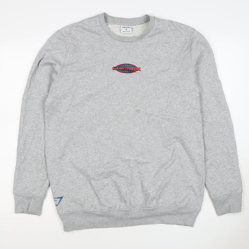 Gymshark Men Grey M Pullover Crew Neck Graphic Print Sweatshirt
