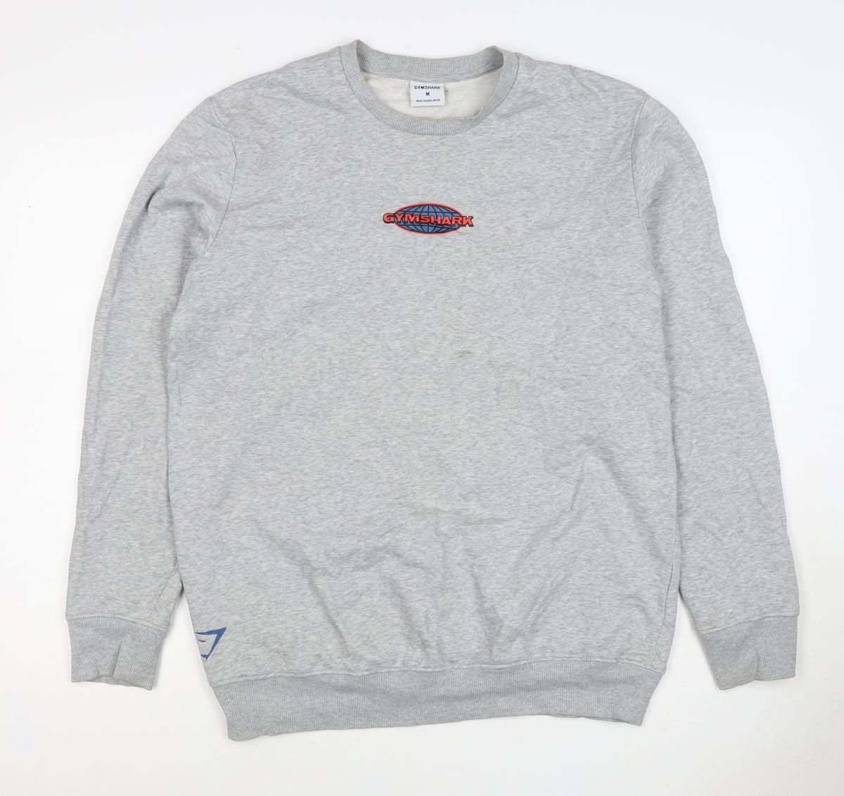 Gymshark Men Grey M Pullover Crew Neck Graphic Print Sweatshirt