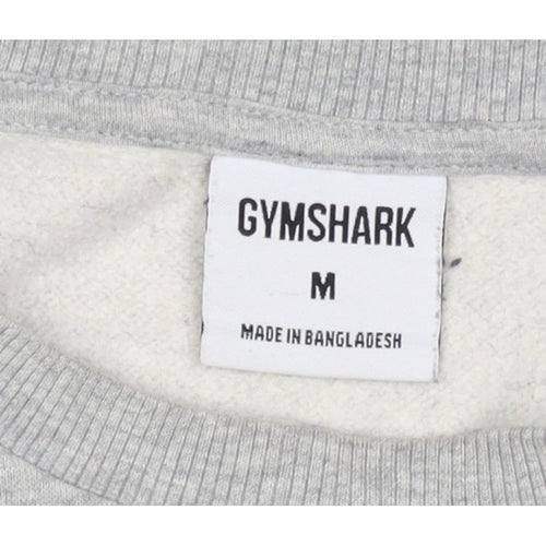 Gymshark Men Grey M Pullover Crew Neck Graphic Print Sweatshirt