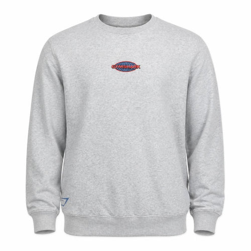 Gymshark Men Grey M Pullover Crew Neck Graphic Print Sweatshirt