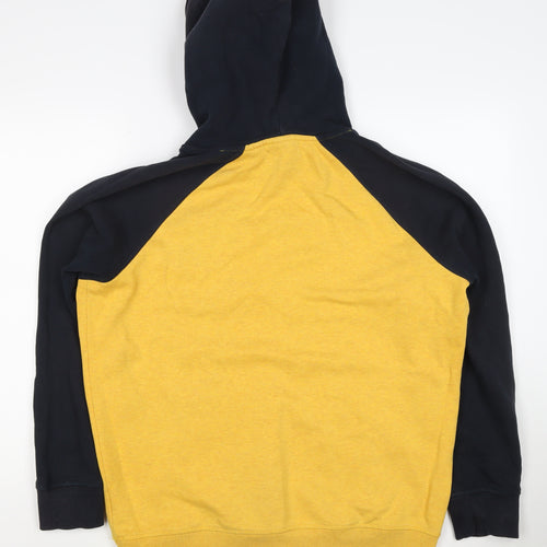 Superdry Men’s Yellow Black 2XL Pullover Logo Hooded Hoodie