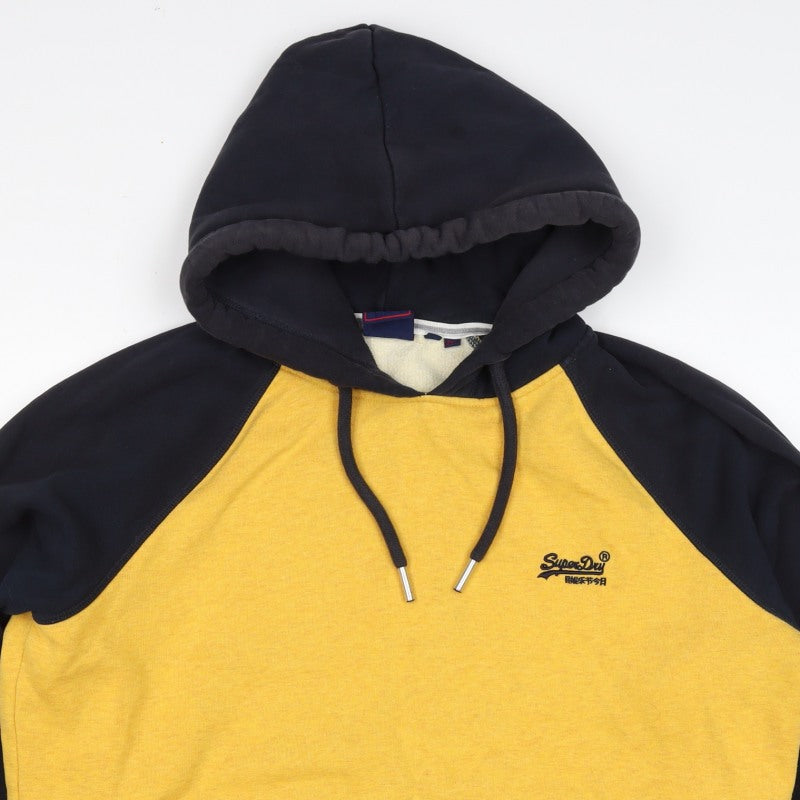 Superdry Men’s Yellow Black 2XL Pullover Logo Hooded Hoodie