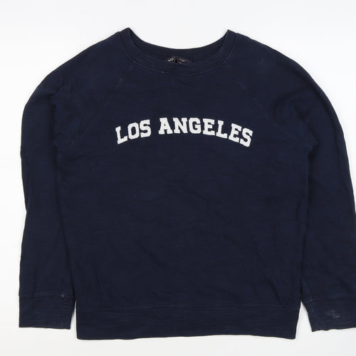 M&S Women’s Navy Los Angeles Cotton Raglan Sweatshirt UK 10