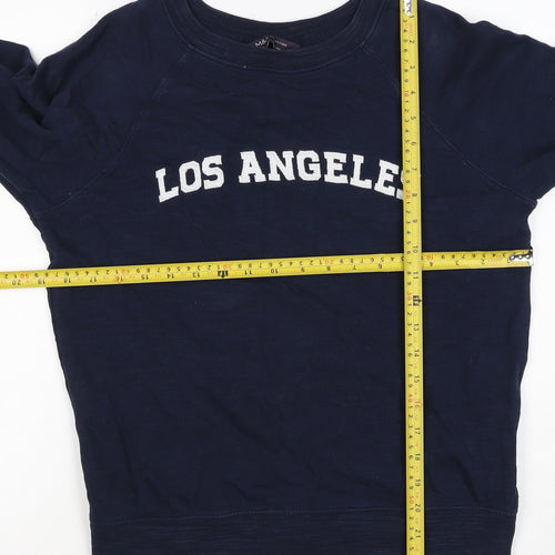 M&S Women’s Navy Los Angeles Cotton Raglan Sweatshirt UK 10