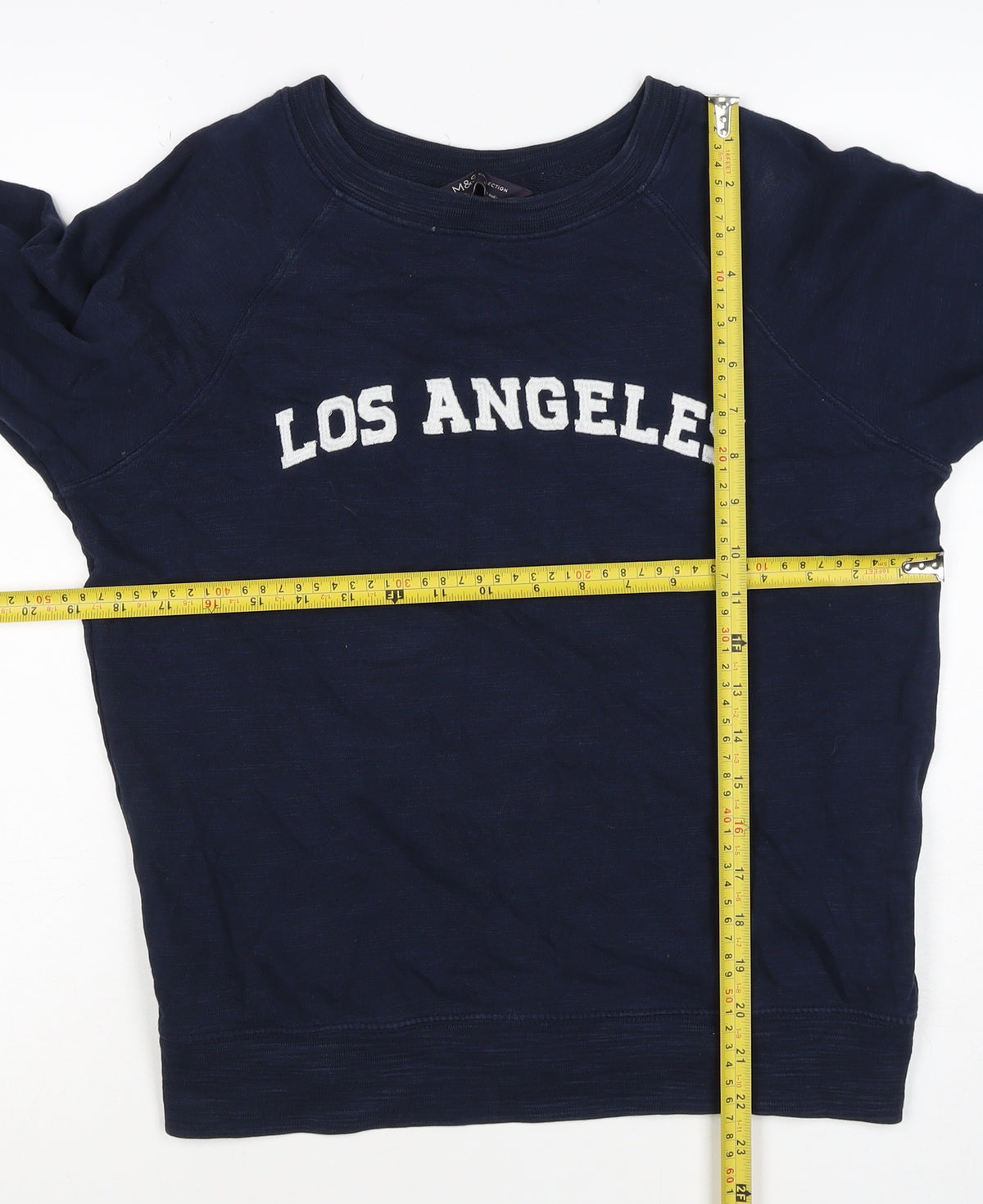 M&S Women’s Navy Los Angeles Cotton Raglan Sweatshirt UK 10