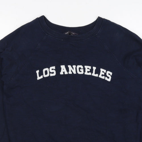 M&S Women’s Navy Los Angeles Cotton Raglan Sweatshirt UK 10