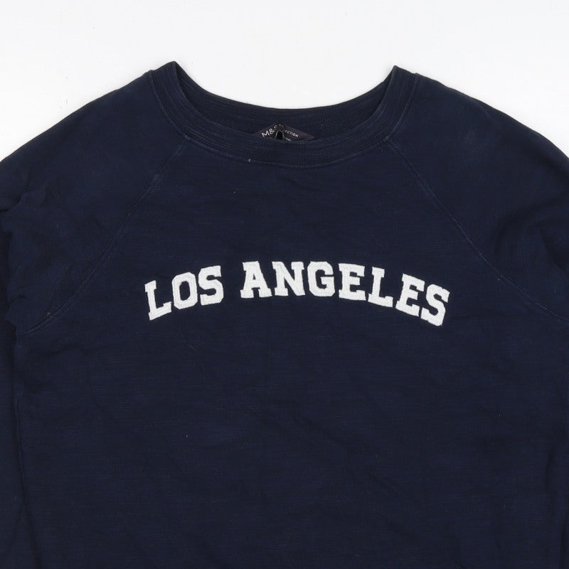 M&S Women’s Navy Los Angeles Cotton Raglan Sweatshirt UK 10