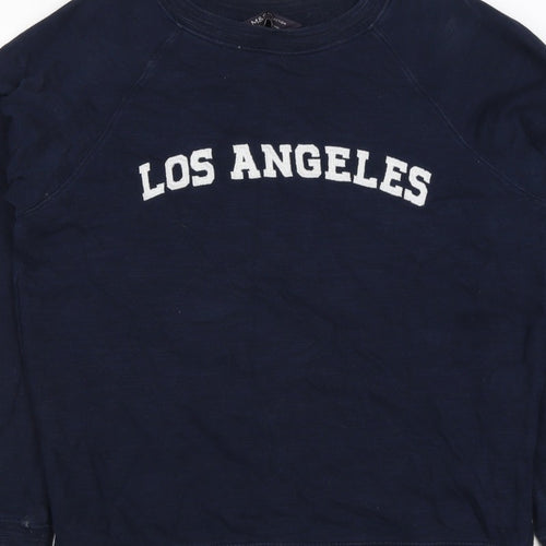 M&S Women’s Navy Los Angeles Cotton Raglan Sweatshirt UK 10