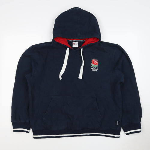 England Rugby Men's Blue XL Pullover Hoodie Embroidered Sports