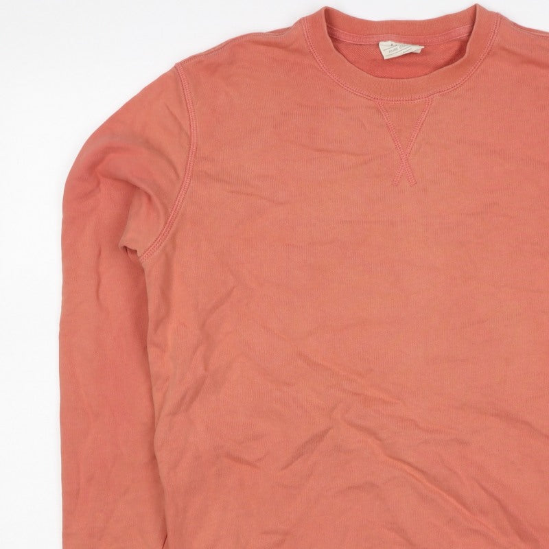 Marks and Spencer Men Orange M Pure Cotton Crew Neck Pullover Sweatshirt