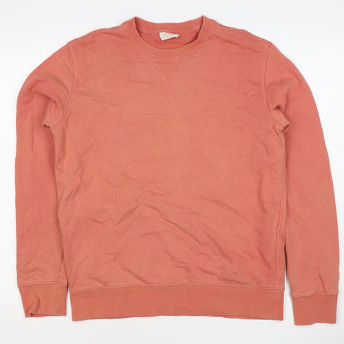 Marks and Spencer Men Orange M Pure Cotton Crew Neck Pullover Sweatshirt