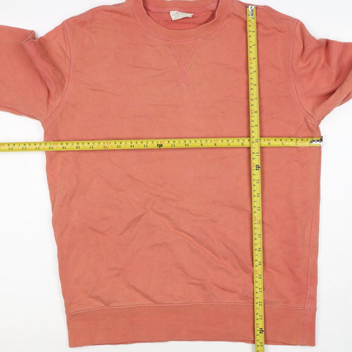 Marks and Spencer Men Orange M Pure Cotton Crew Neck Pullover Sweatshirt
