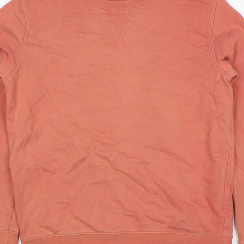 Marks and Spencer Men Orange M Pure Cotton Crew Neck Pullover Sweatshirt