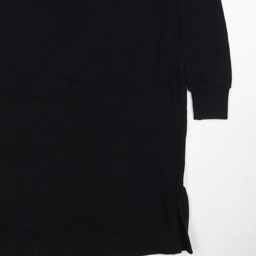 Next Women’s Black XS Jumper Dress Long Sleeve Crew Neck Side Slit