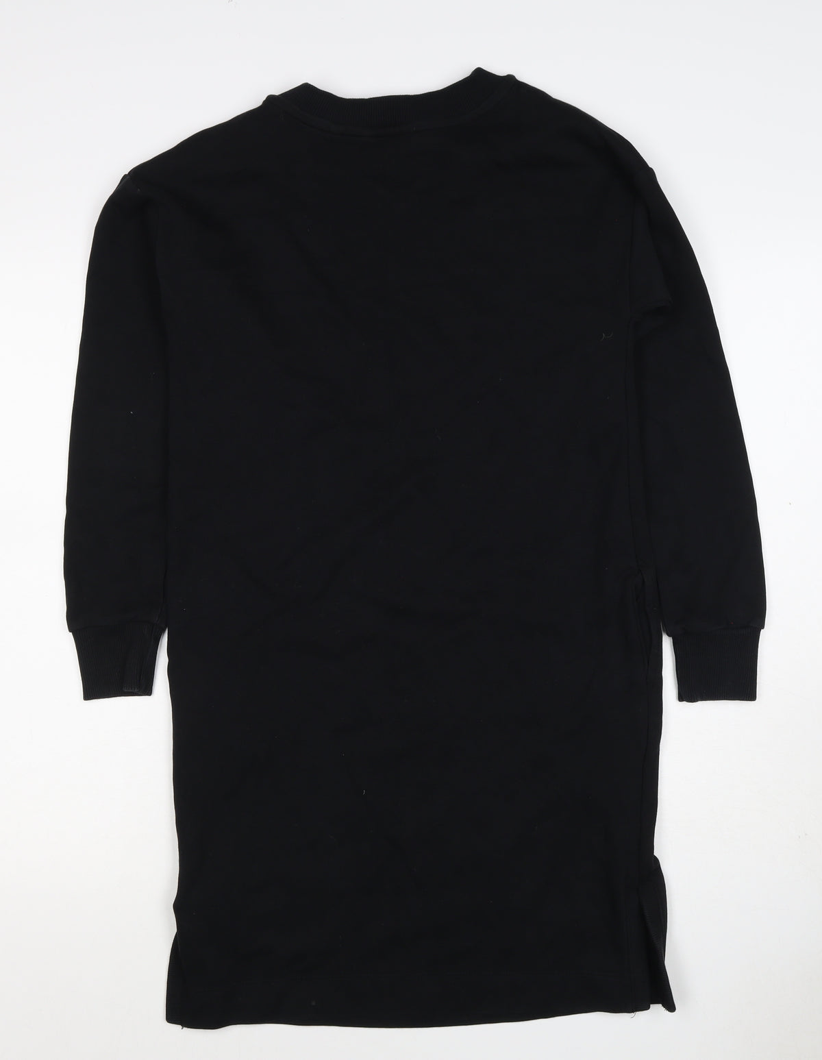 Next Women’s Black XS Jumper Dress Long Sleeve Crew Neck Side Slit