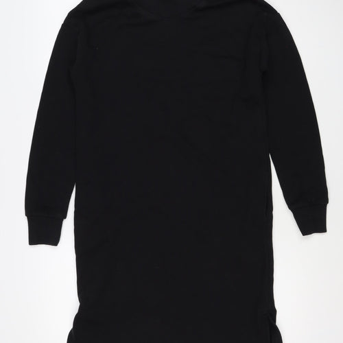 Next Women’s Black XS Jumper Dress Long Sleeve Crew Neck Side Slit