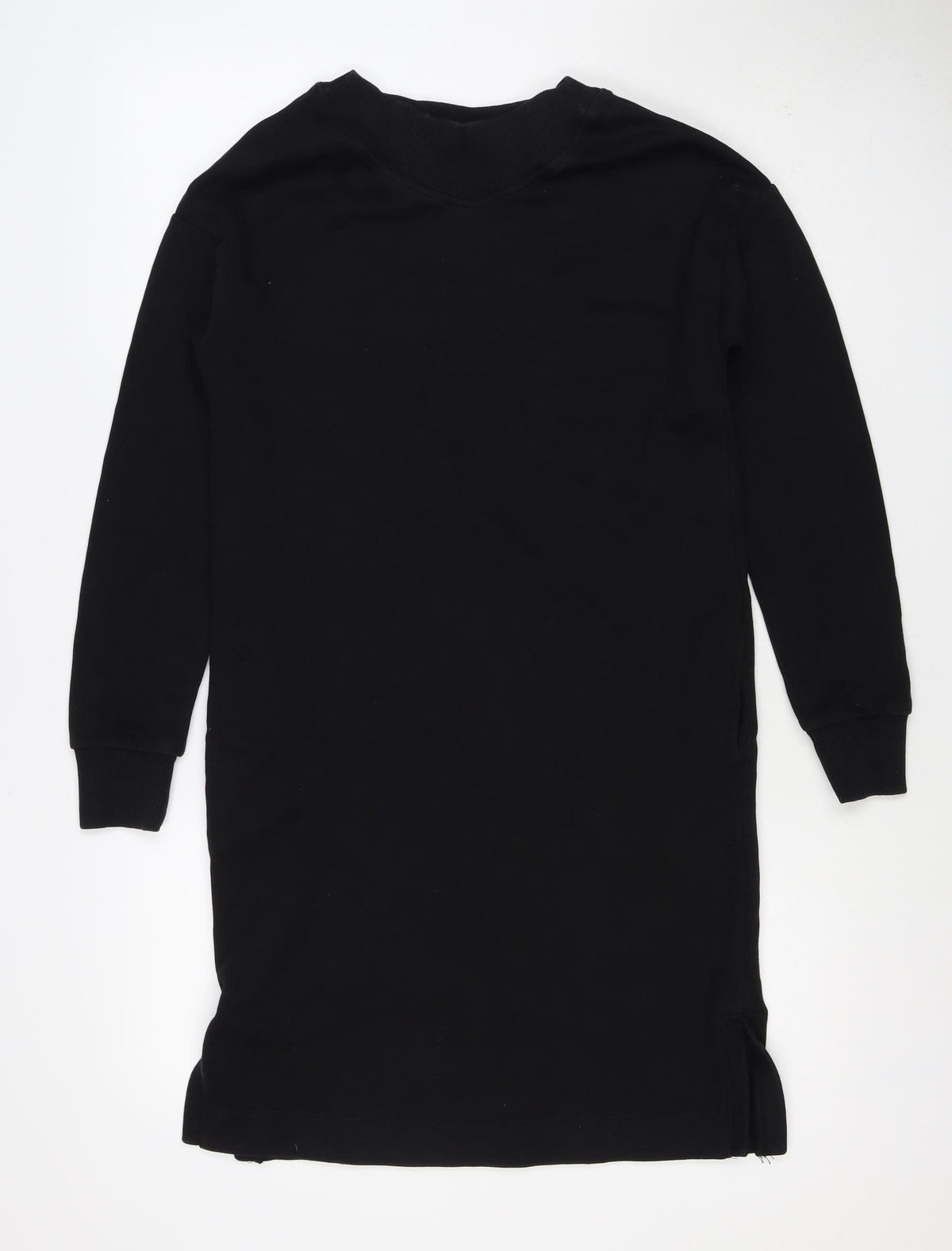 Next Women’s Black XS Jumper Dress Long Sleeve Crew Neck Side Slit