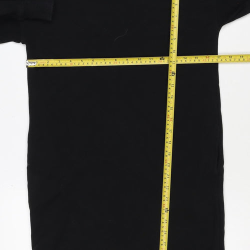 Next Women’s Black XS Jumper Dress Long Sleeve Crew Neck Side Slit