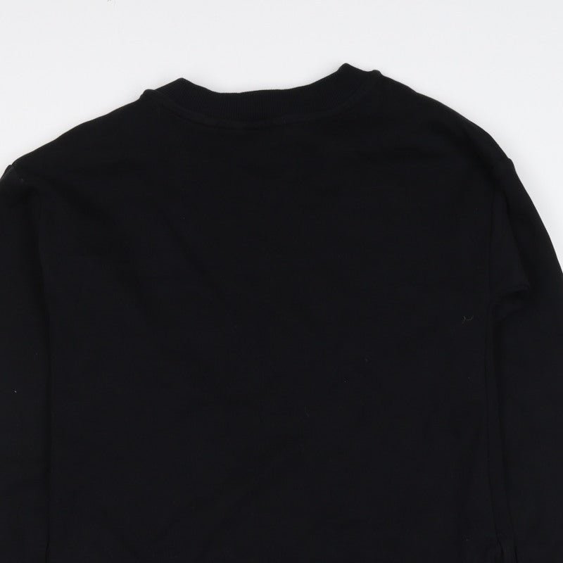 Next Women’s Black XS Jumper Dress Long Sleeve Crew Neck Side Slit