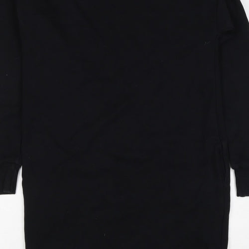 Next Women’s Black XS Jumper Dress Long Sleeve Crew Neck Side Slit