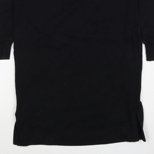 Next Women’s Black XS Jumper Dress Long Sleeve Crew Neck Side Slit