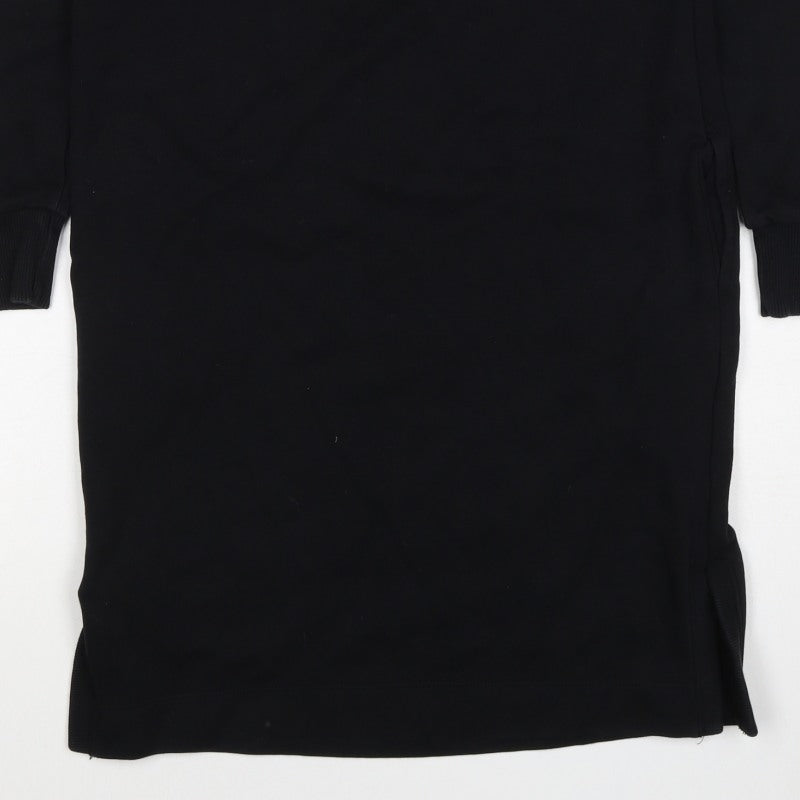 Next Women’s Black XS Jumper Dress Long Sleeve Crew Neck Side Slit