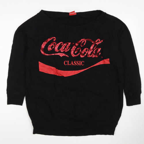 Coca-Cola Women’s Black L Classic Sequin Logo Pullover Sweatshirt