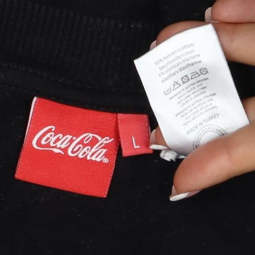 Coca-Cola Women’s Black L Classic Sequin Logo Pullover Sweatshirt