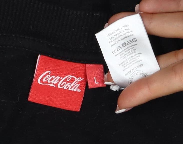 Coca-Cola Women’s Black L Classic Sequin Logo Pullover Sweatshirt