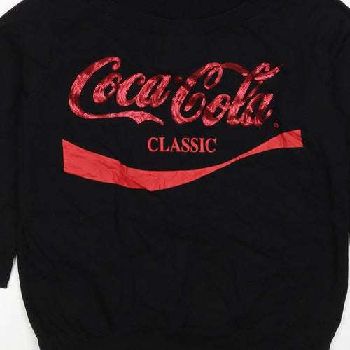 Coca-Cola Women’s Black L Classic Sequin Logo Pullover Sweatshirt
