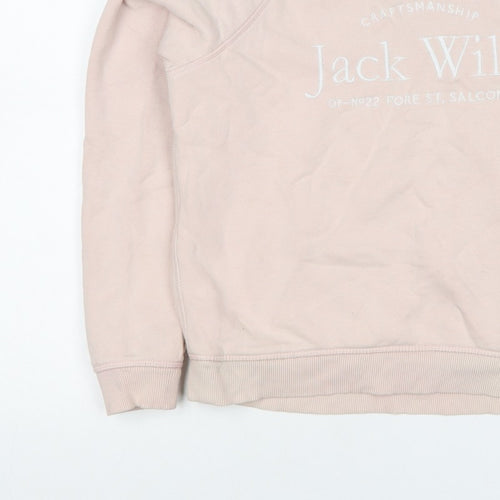 Jack Wills Women’s Pink UK 8 Logo Crew Neck Pullover Sweatshirt