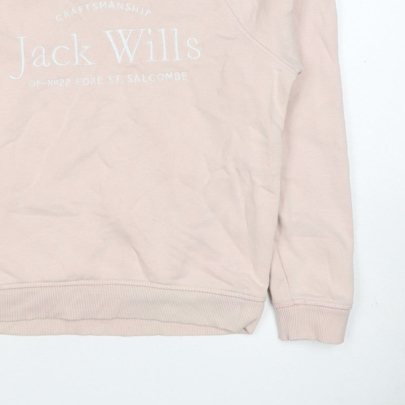 Jack Wills Women’s Pink UK 8 Logo Crew Neck Pullover Sweatshirt