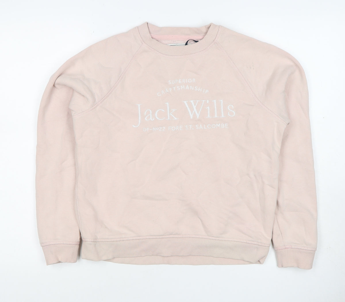Jack Wills Women’s Pink UK 8 Logo Crew Neck Pullover Sweatshirt