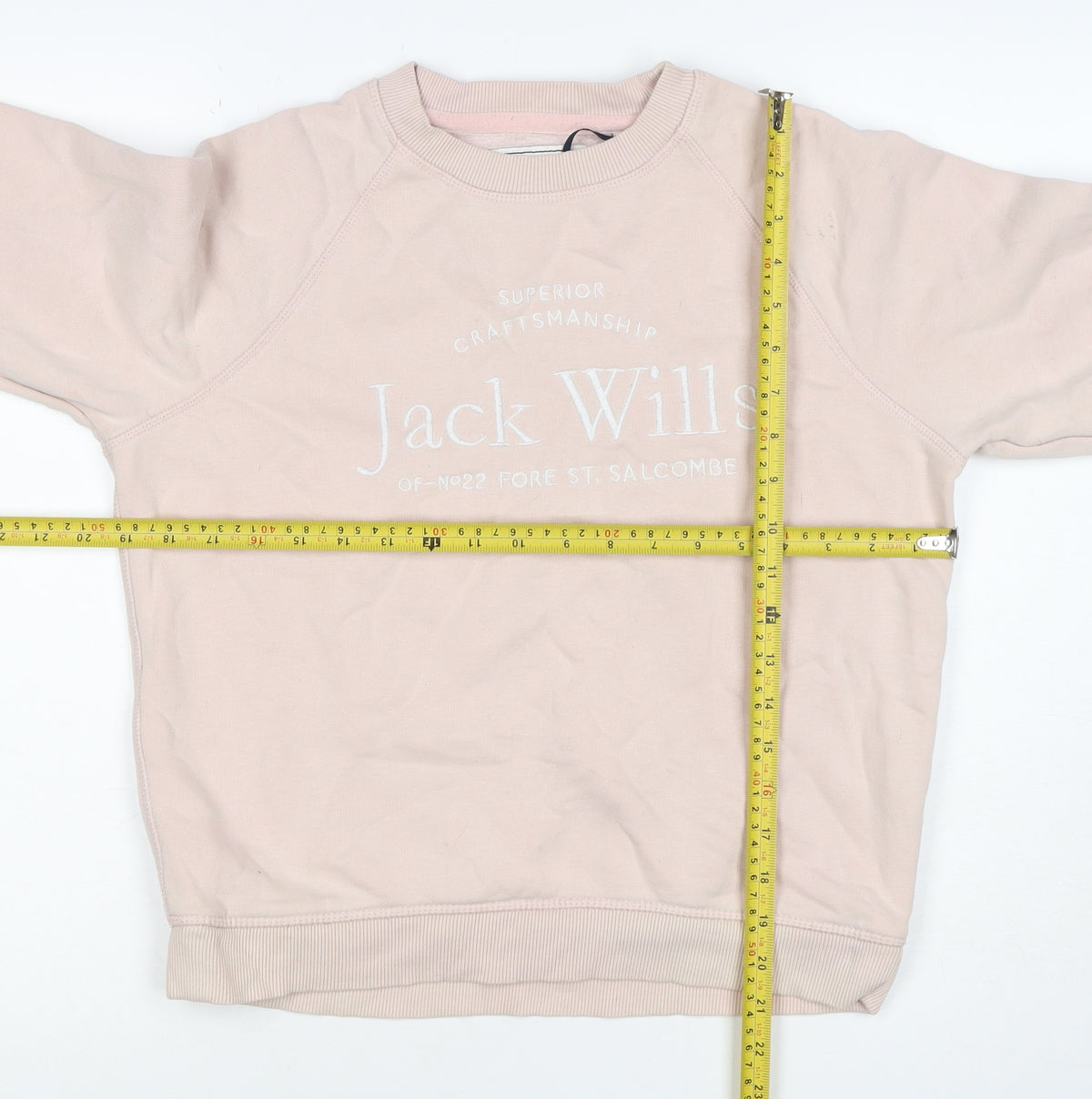 Jack Wills Women’s Pink UK 8 Logo Crew Neck Pullover Sweatshirt